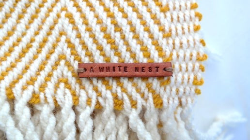 Handwoven 100% Pure Wool Throw – Gold Herringbone