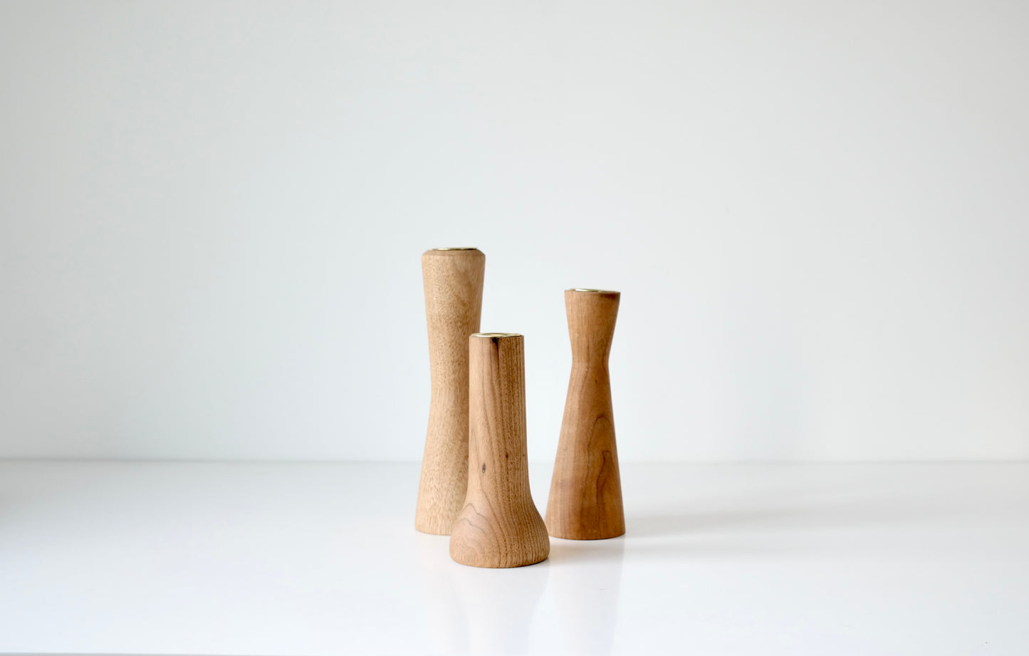 Hand-Turned Wooden Candle Holders