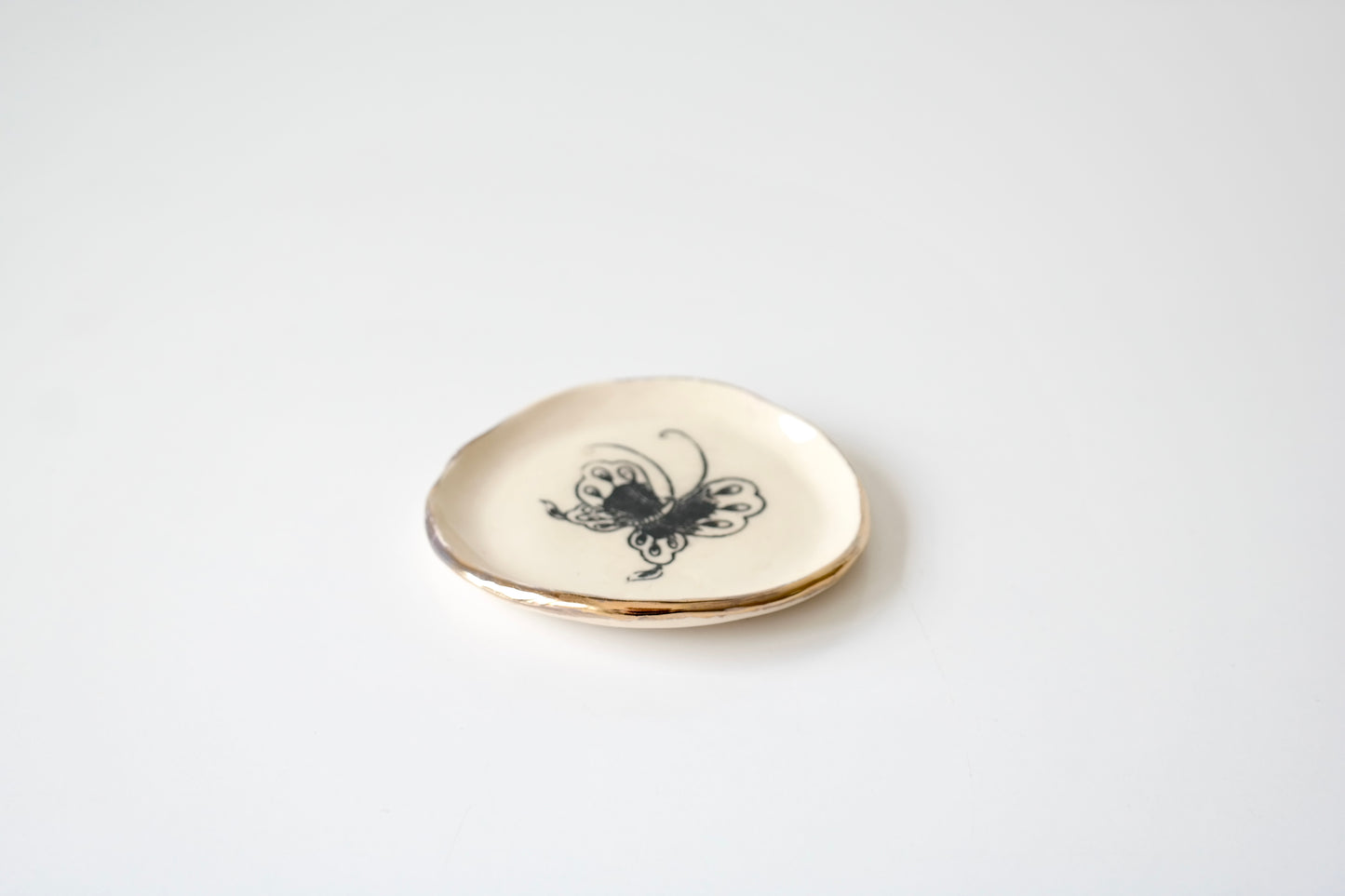Butterfly Trinket Dish with 22K Gold Rim