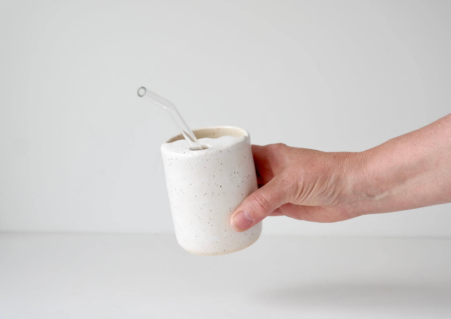 Speckled Tumbler with Wavy Sip Rim