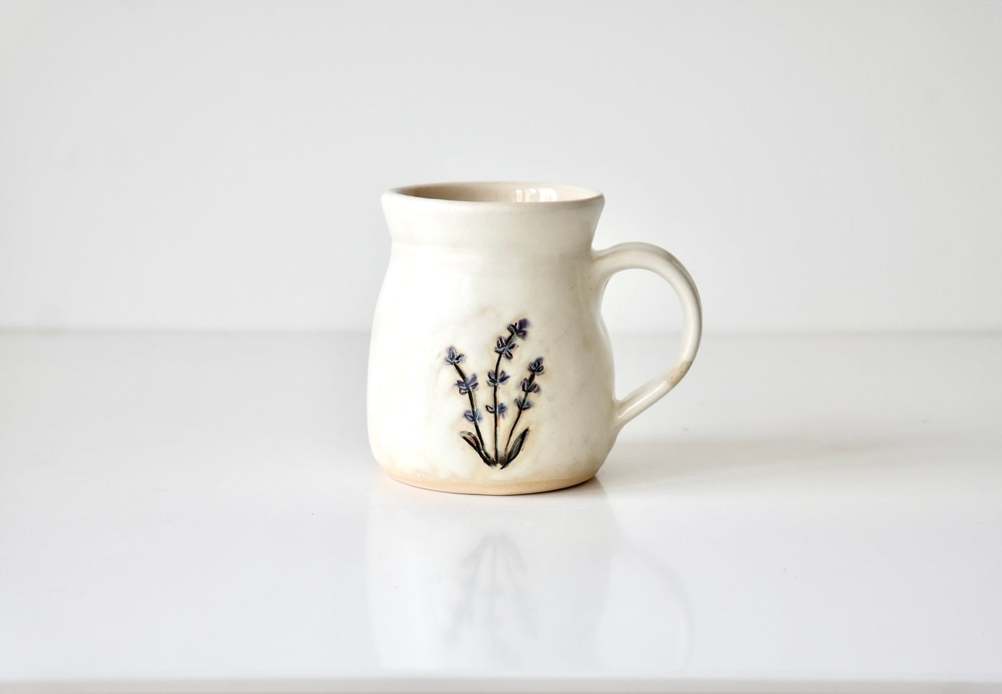Hand-Carved Lavender Mug
