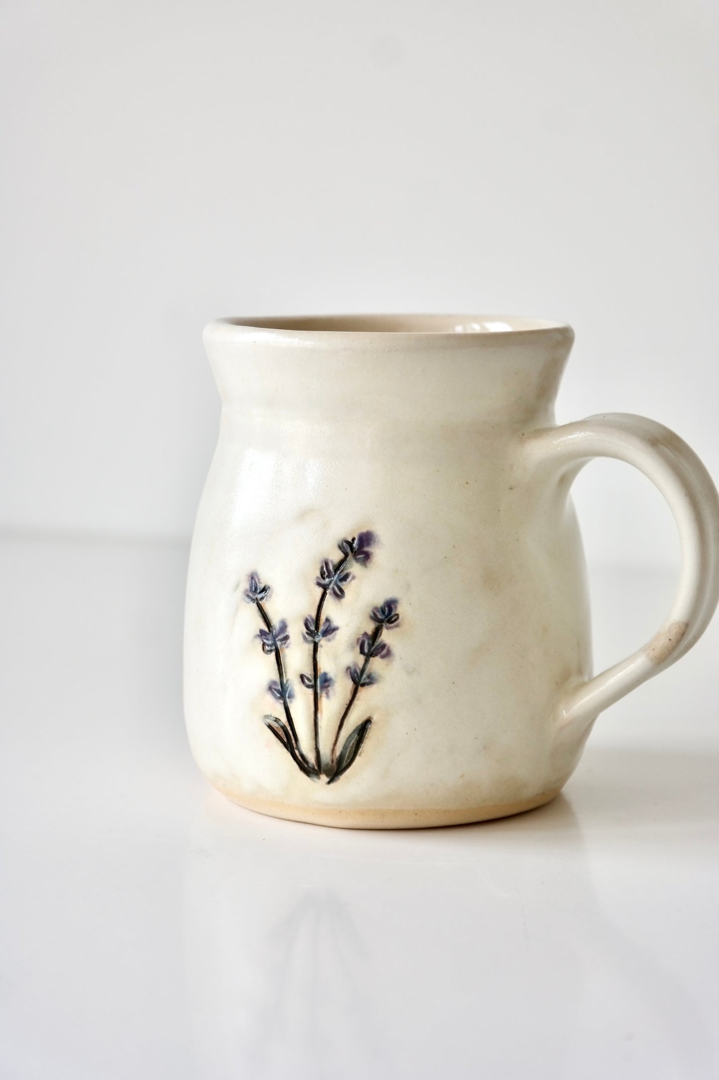Hand-Carved Lavender Mug