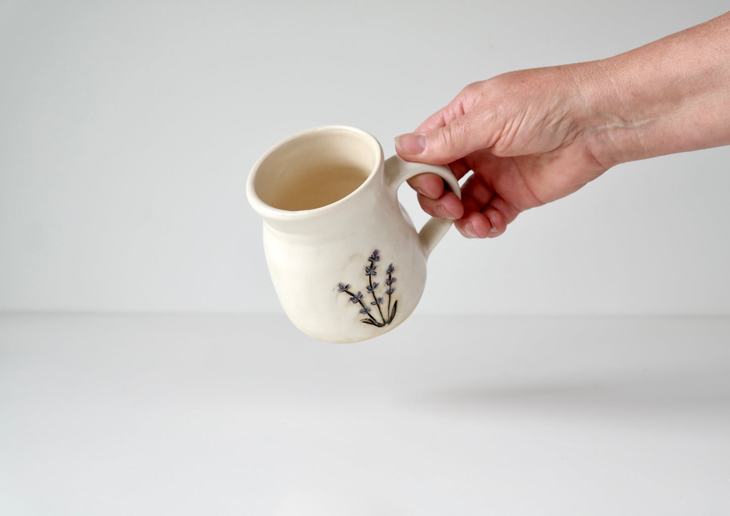 Hand-Carved Lavender Mug