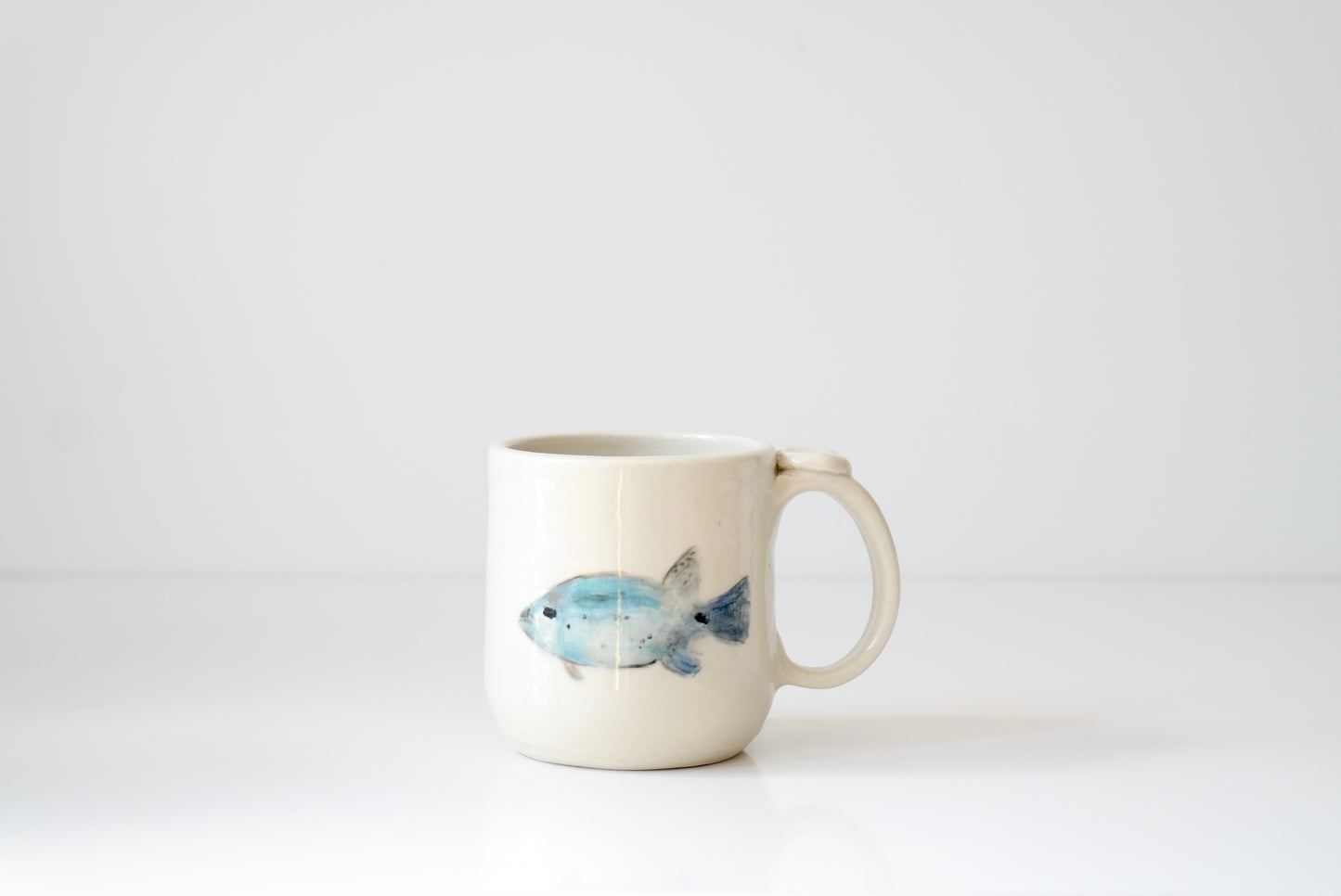 Hand-Painted Ceramic Mug – Blue Fish