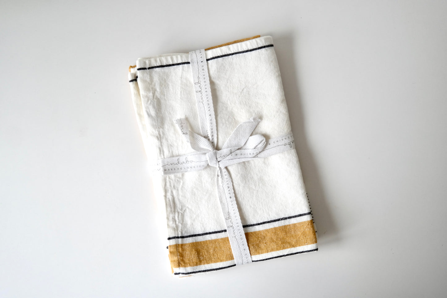 Golden Stripe Tea Towel Set