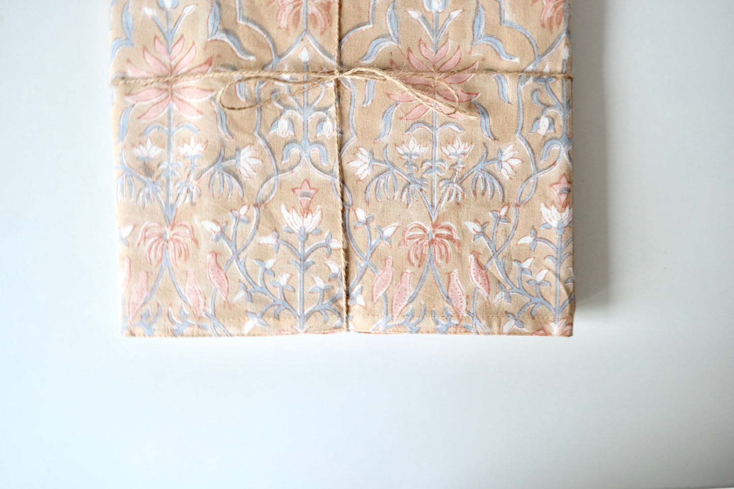 Blush & Blue Block Print Tablecloth