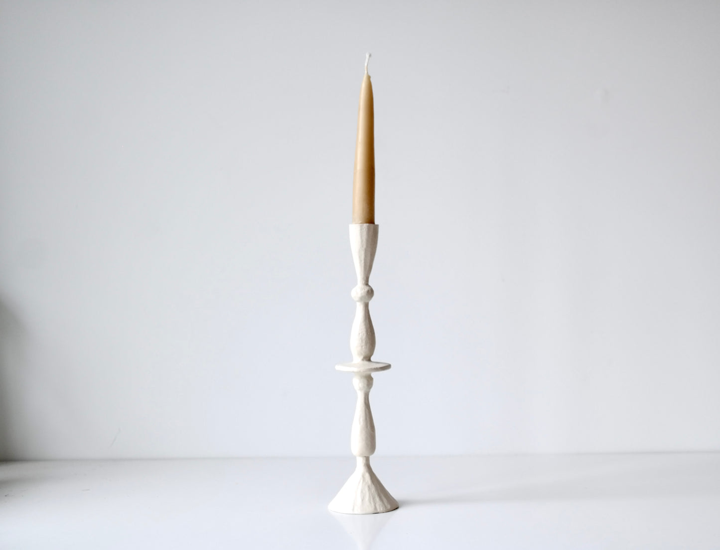 White Iron Taper Holder