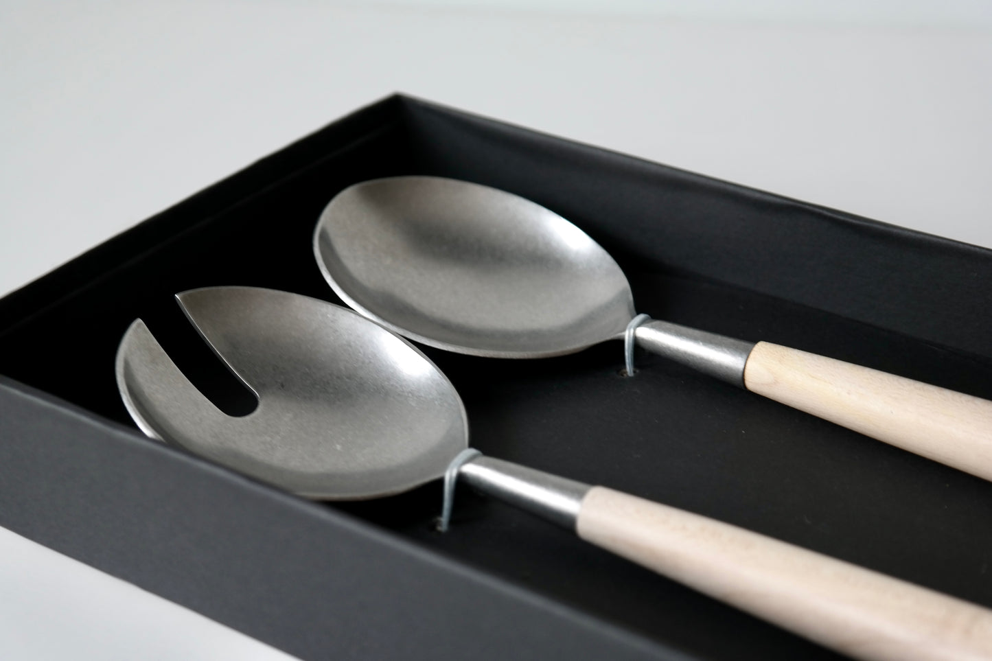 Maple & Metal Salad Servers
