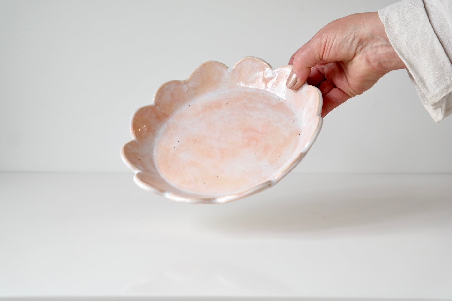 Pink Scalloped Dish