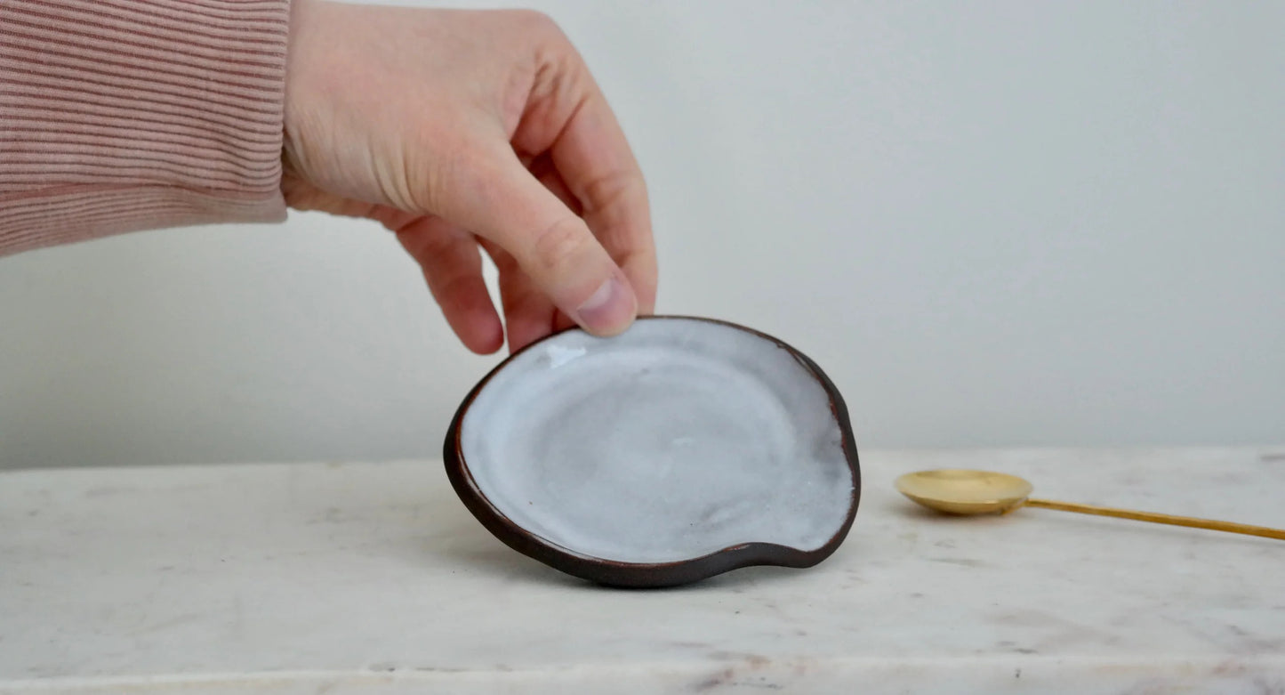 Handbuilt Black Stoneware Spoon Rest