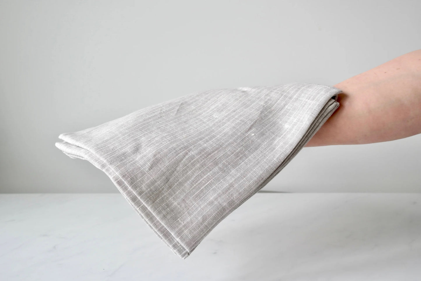 Grey Striped Linen Napkin - Set of 4