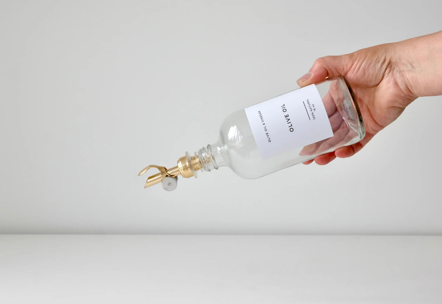 Clear Glass Olive Oil Dispenser