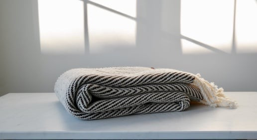 Handwoven 100% Pure Wool Throw – Natural Sheep’s Brown Herringbone