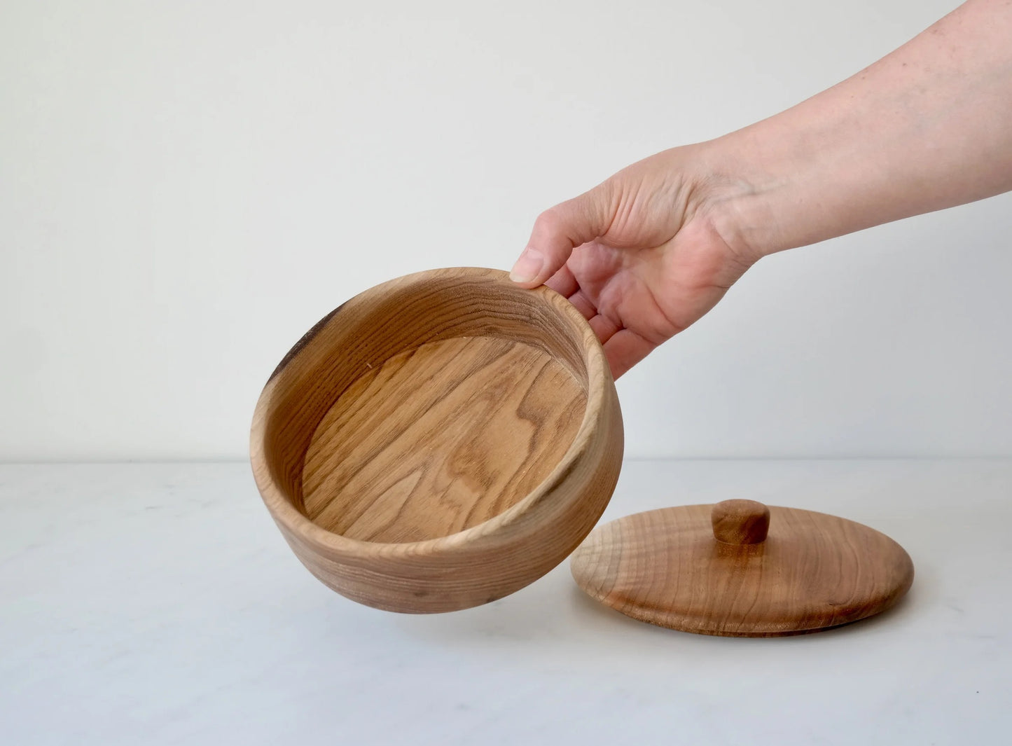 Covered Wooden Bowl