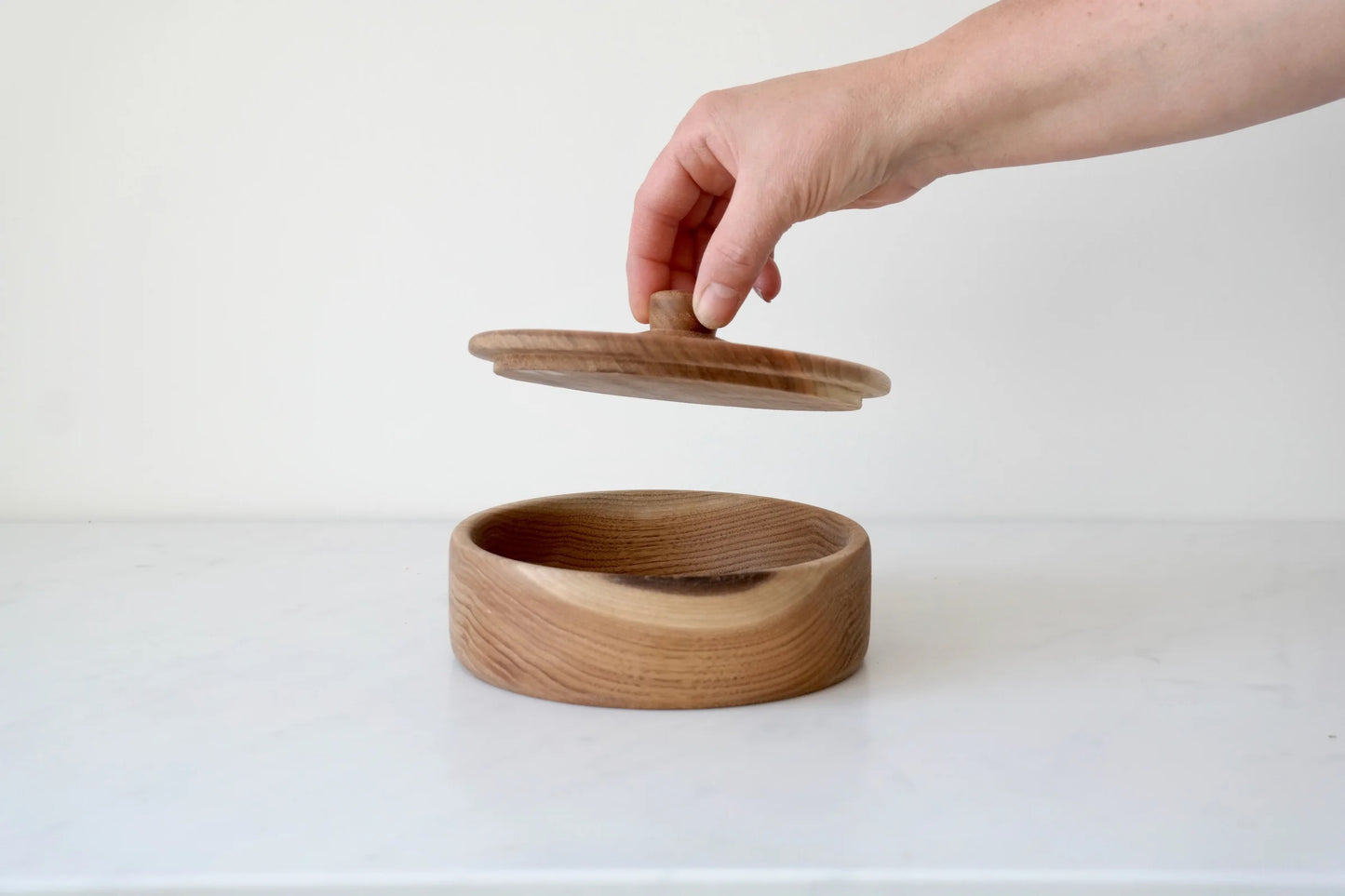 Covered Wooden Bowl