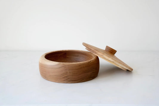 Covered Wooden Bowl