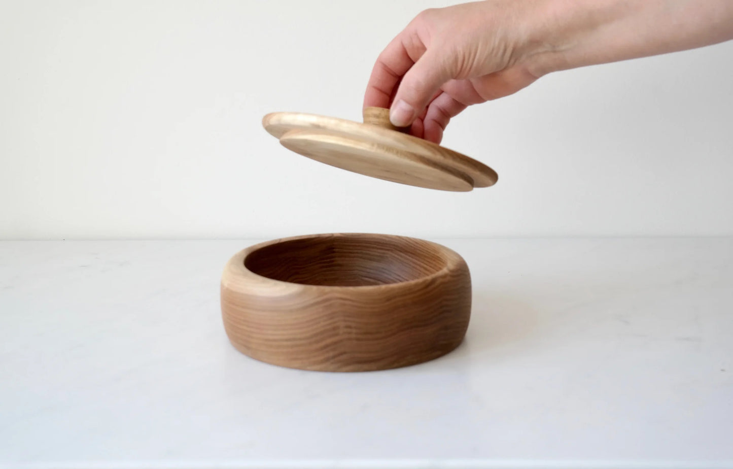 Covered Wooden Bowl