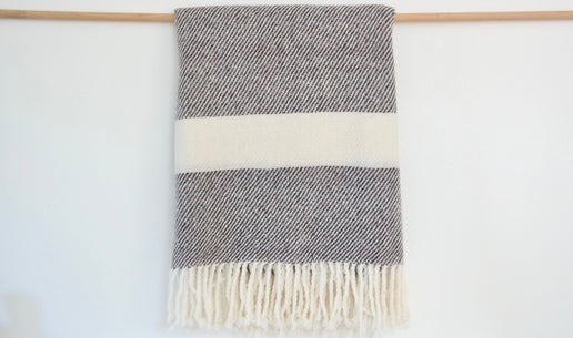 Handwoven Wool Throw – Heather Brown