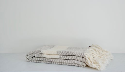 Handwoven Wool Throw - Sheeps Grey