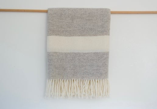 Handwoven Wool Throw - Sheeps Grey