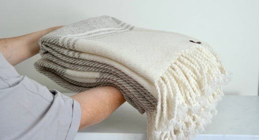 Handwoven Wool Throw - Sheeps Grey