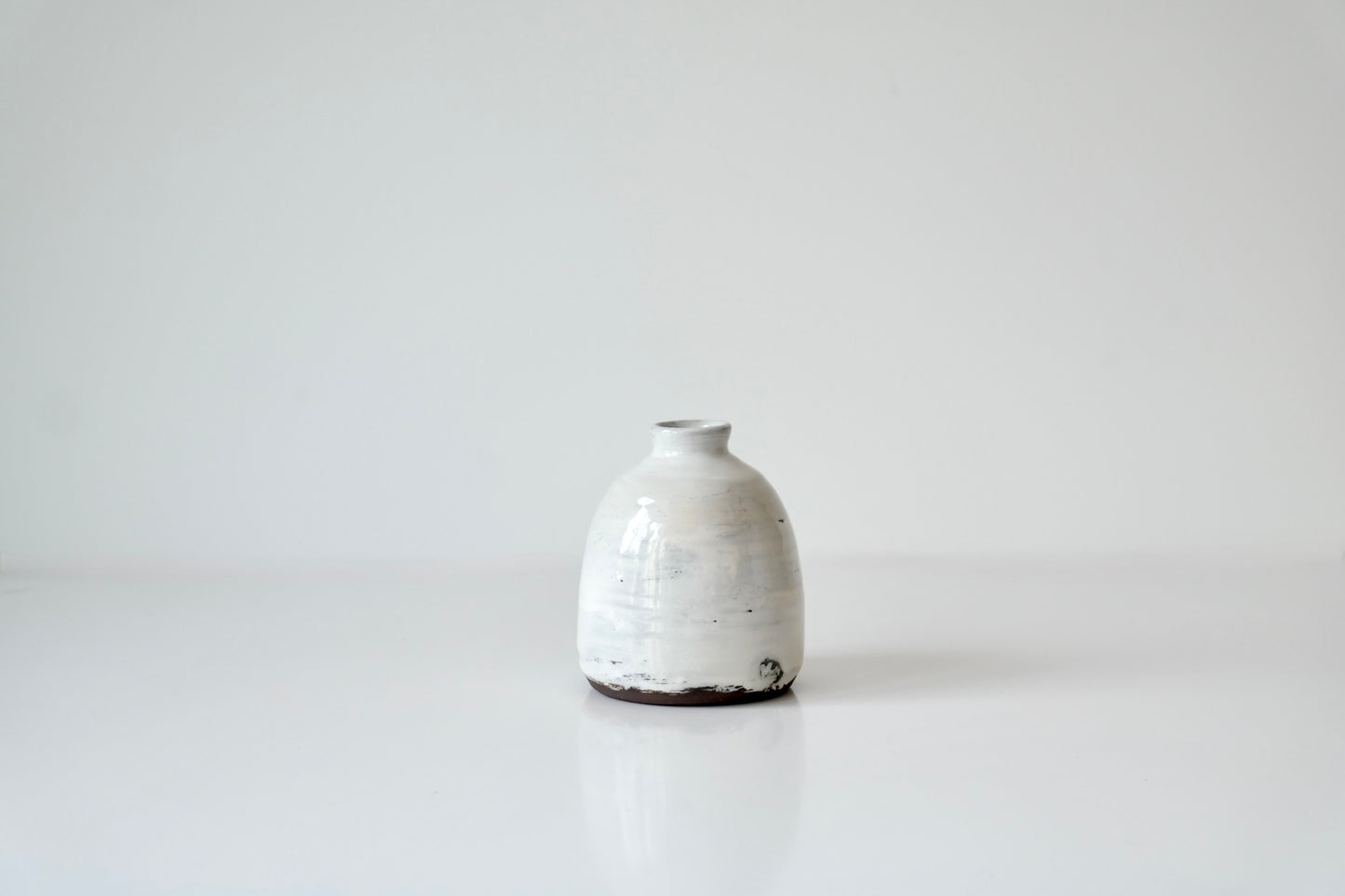 Black Clay Vase with Slip Overlay