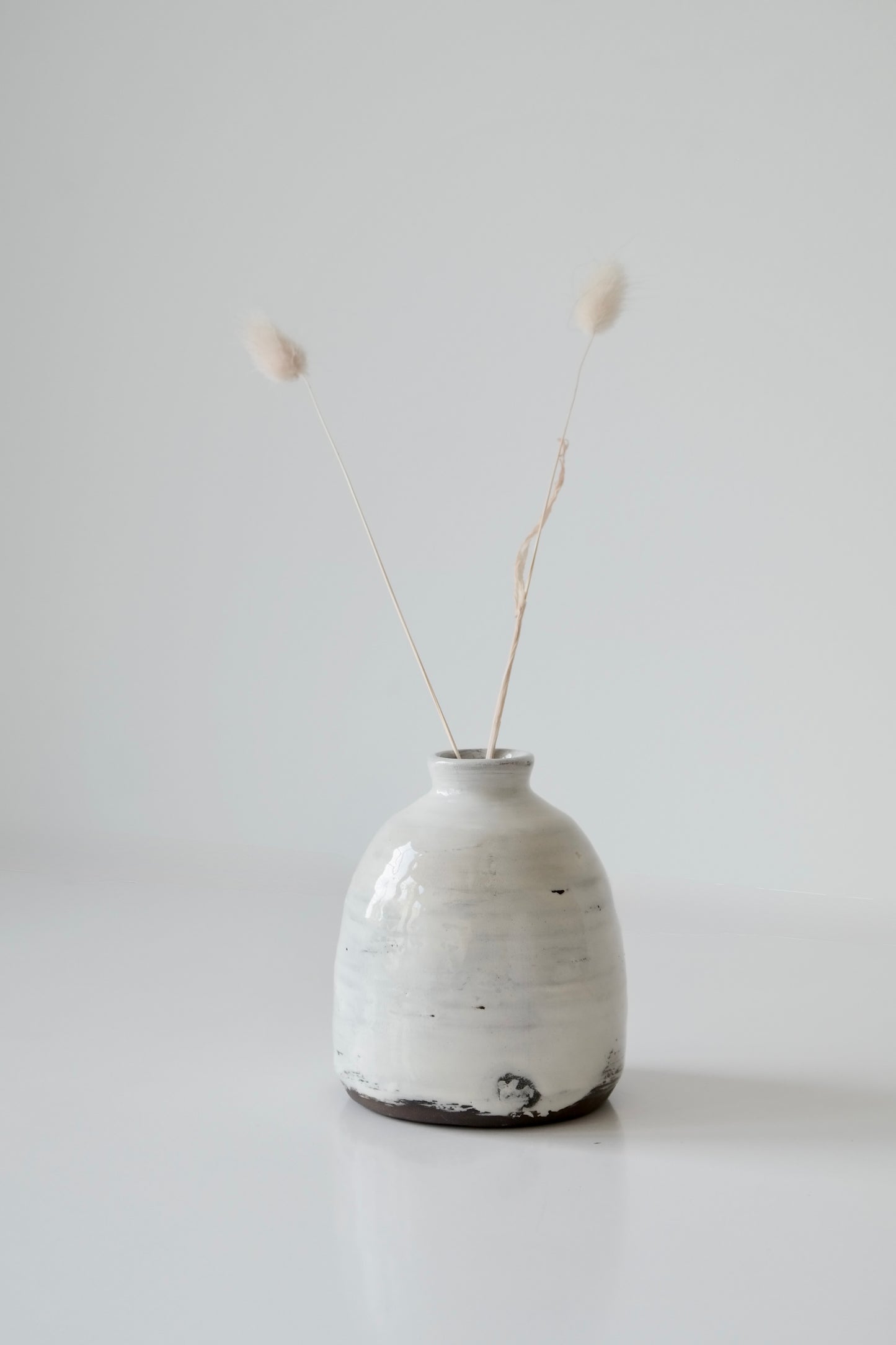 Black Clay Vase with Slip Overlay