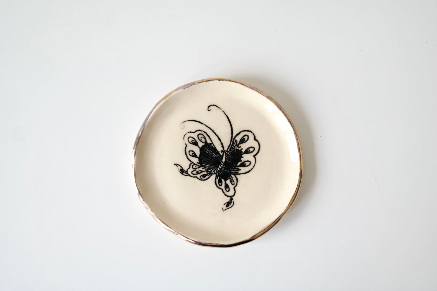 Butterfly Trinket Dish with 22K Gold Rim