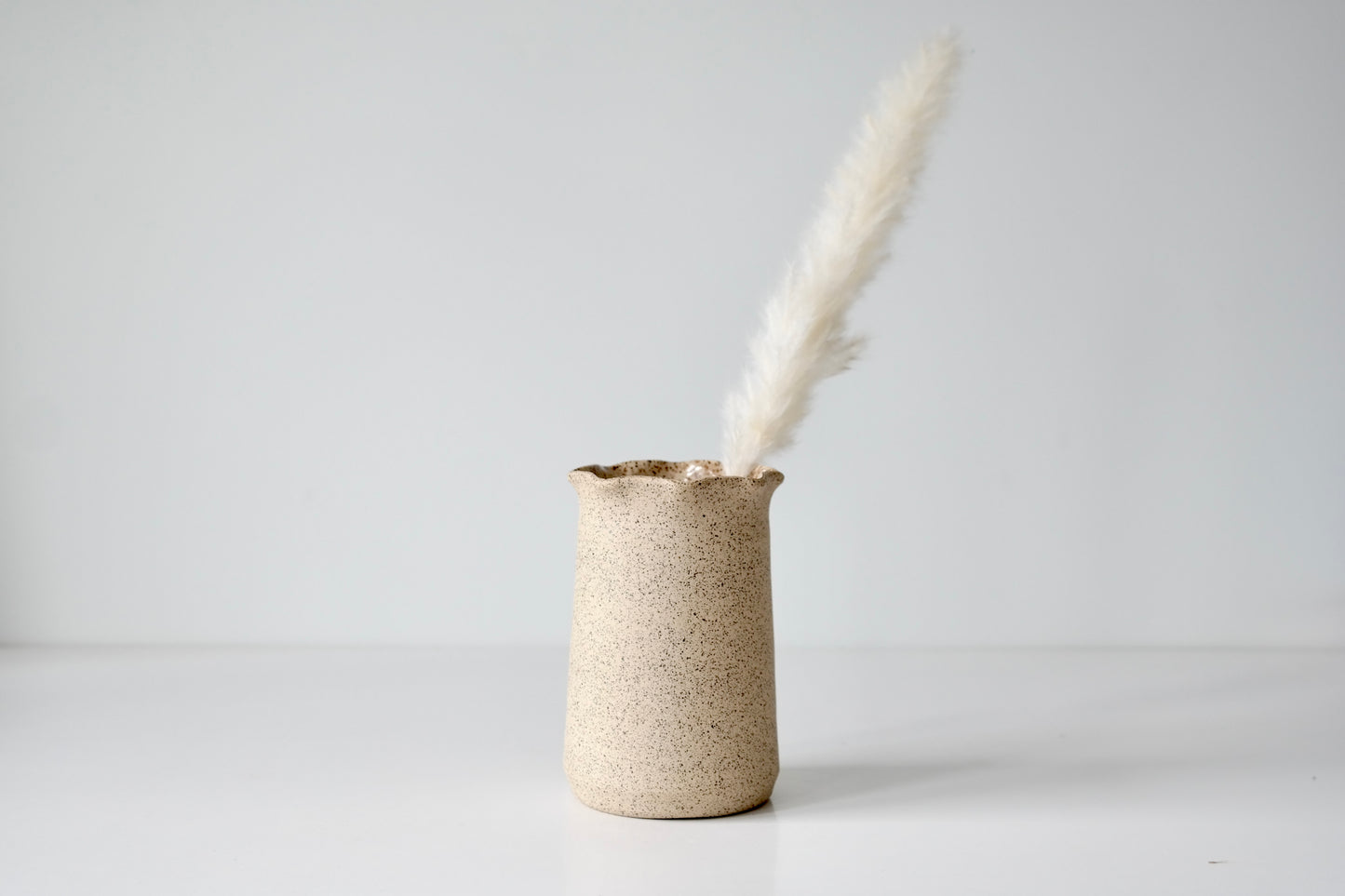 Scallop-Edged Stone Vase