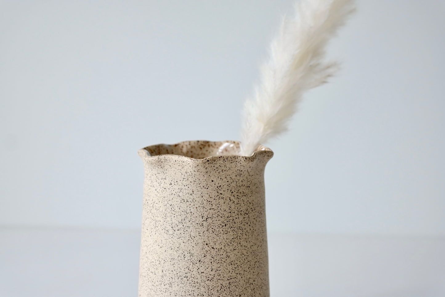Scallop-Edged Stone Vase