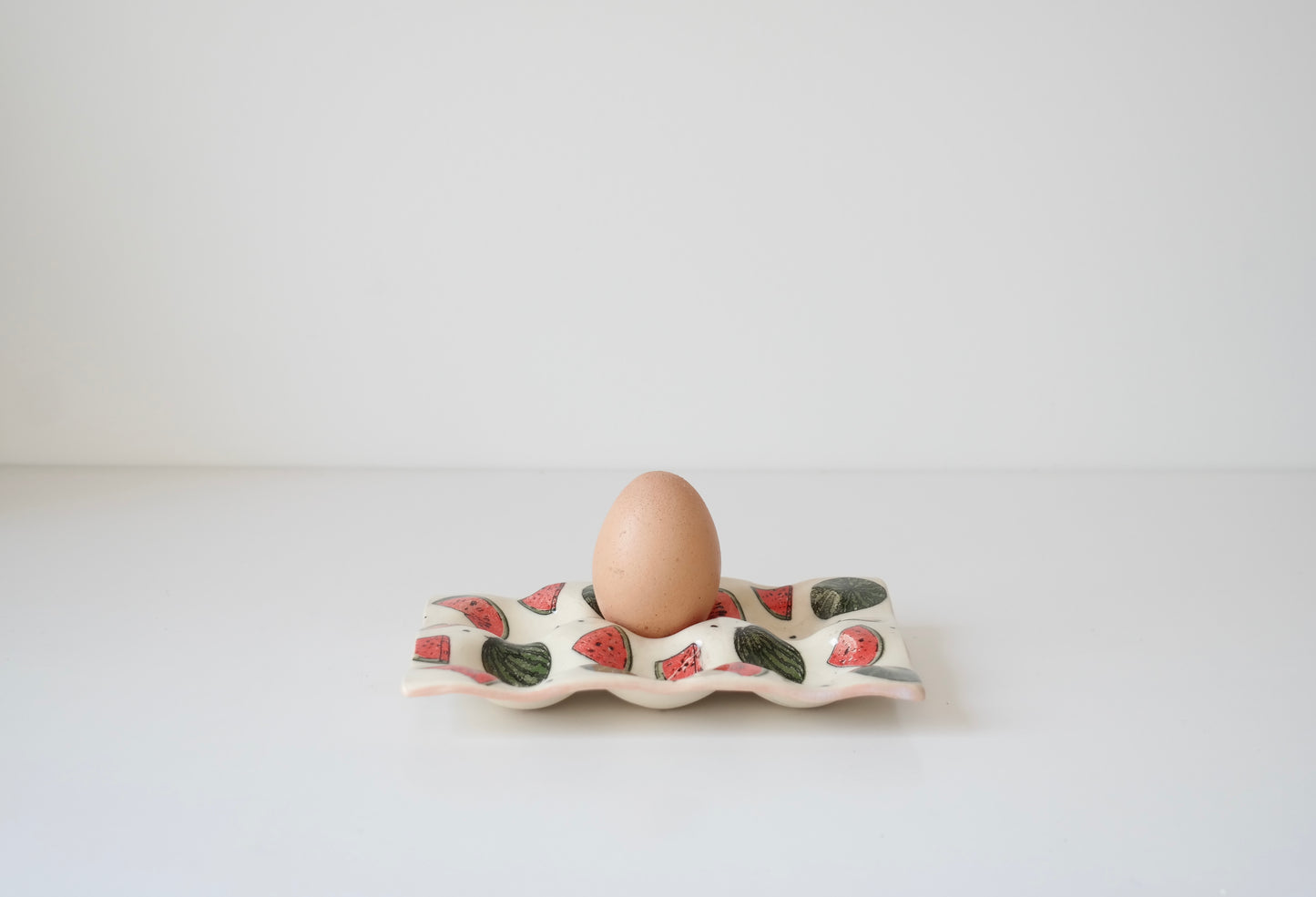 Handcrafted Ceramic Egg Holder – Watermelon Pattern