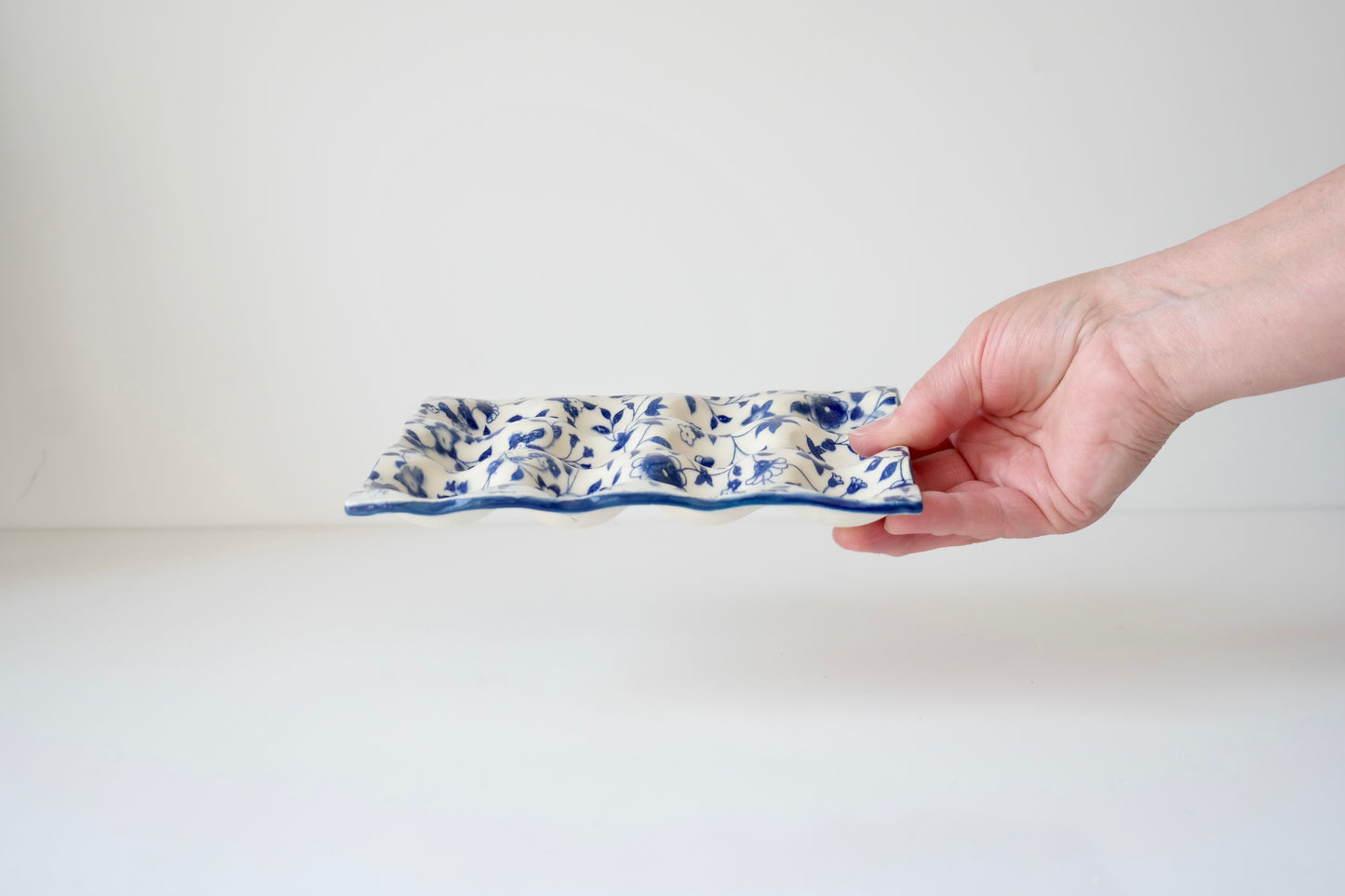 Ceramic Egg Tray – Blue Florals