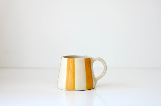 Handcrafted Ceramic Mug – Yellow Stripes