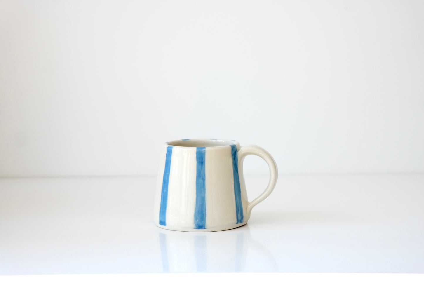 Handcrafted Ceramic Mug – Blue Stripes