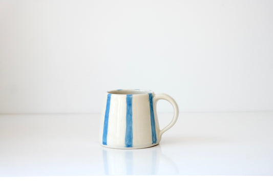 Handcrafted Ceramic Mug – Blue Stripes