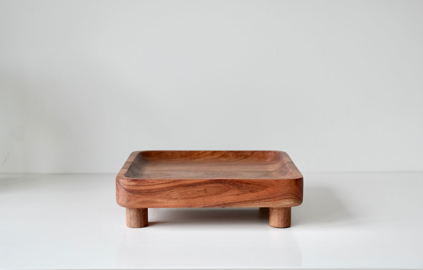 Acacia Wood Pedestal Tray