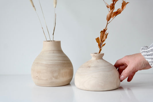 Natural Wood Vase