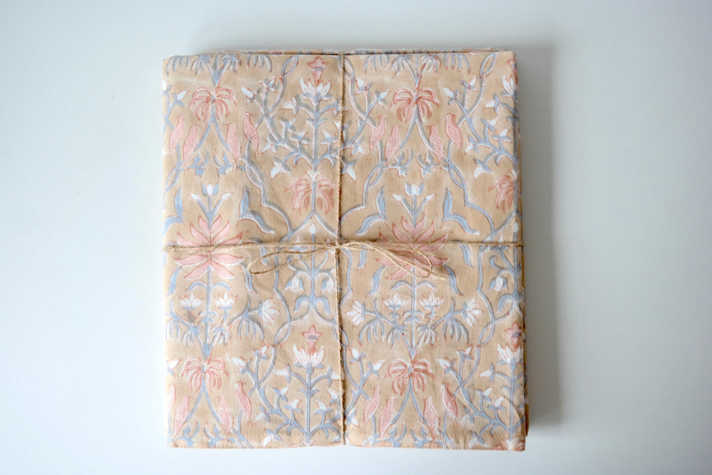 Blush & Blue Block Print Tablecloth