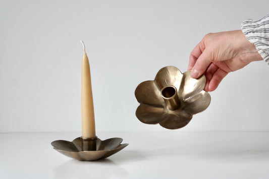 Brass Bloom Taper Holders