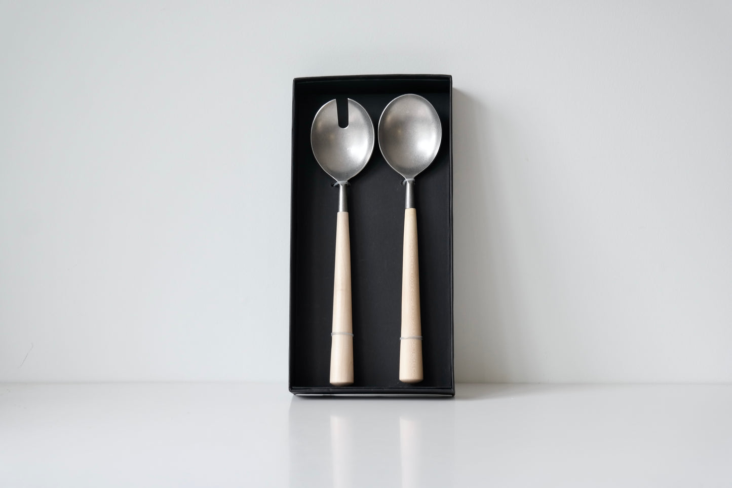 Maple & Metal Salad Servers