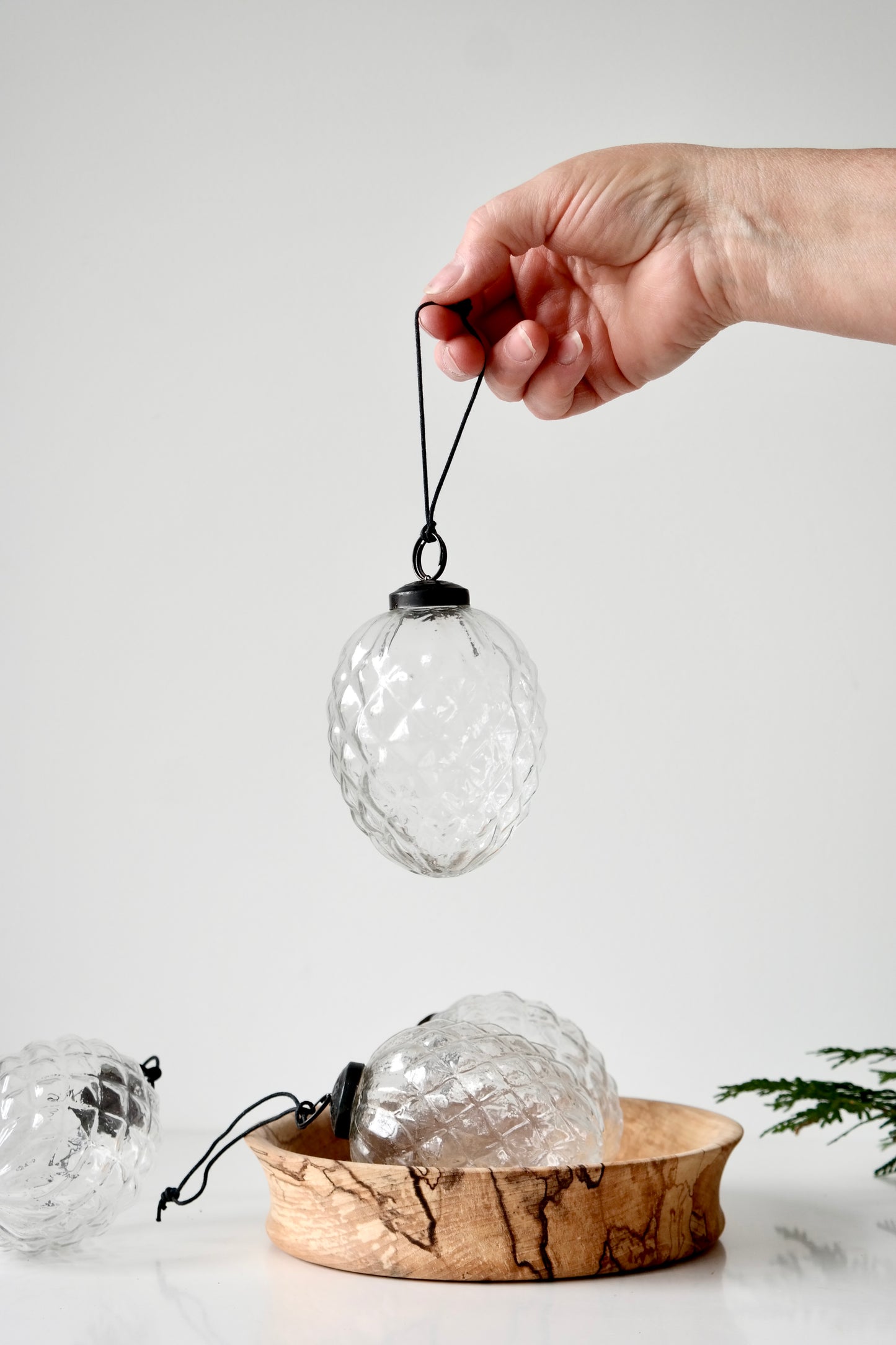 Glass Pine Ornament