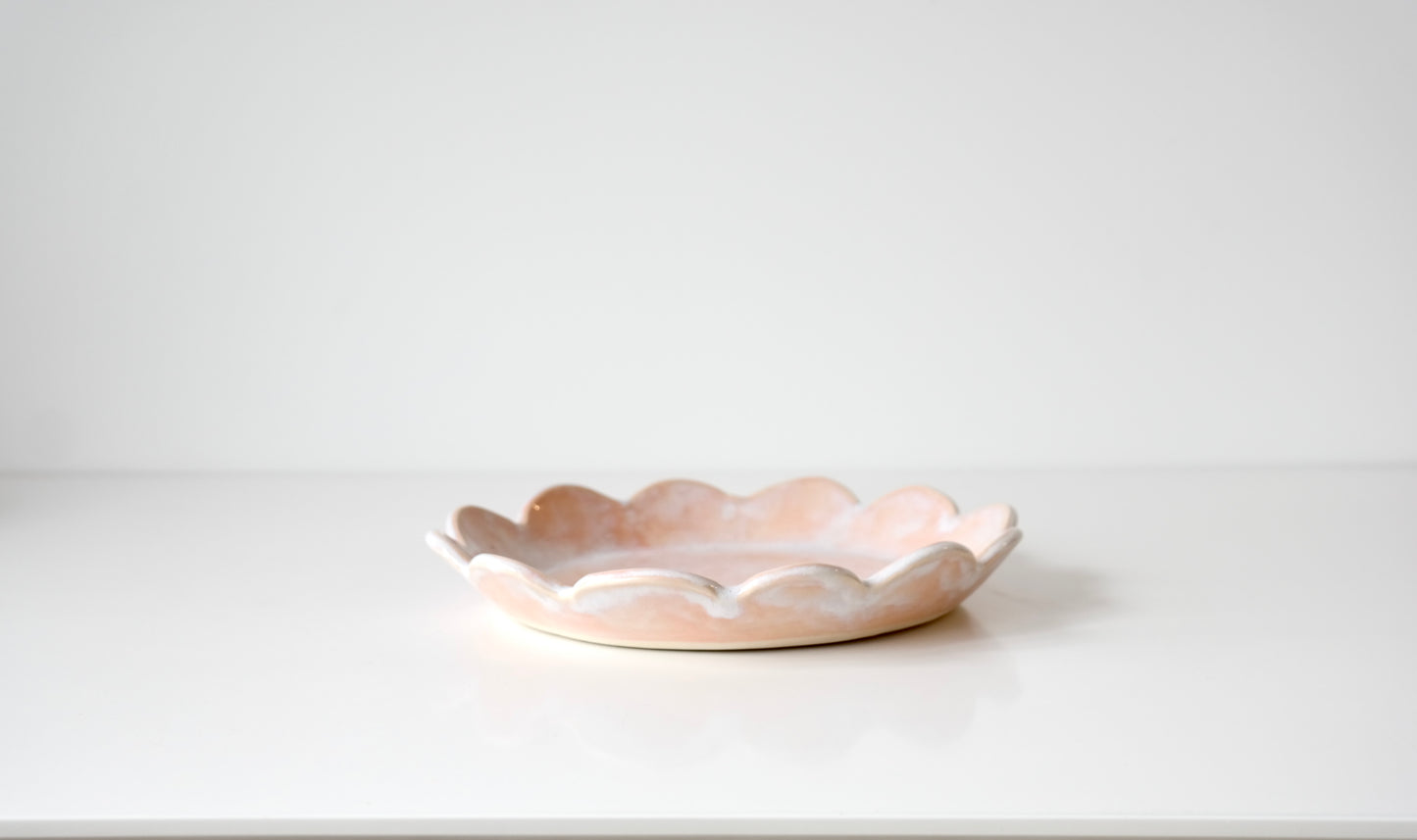 Pink Scalloped Dish
