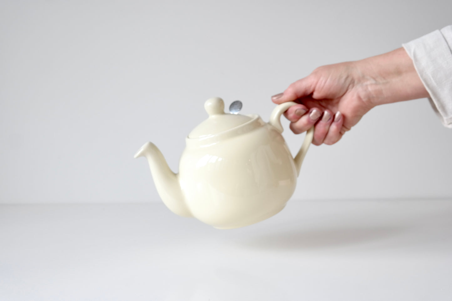 Classic Cream Teapot