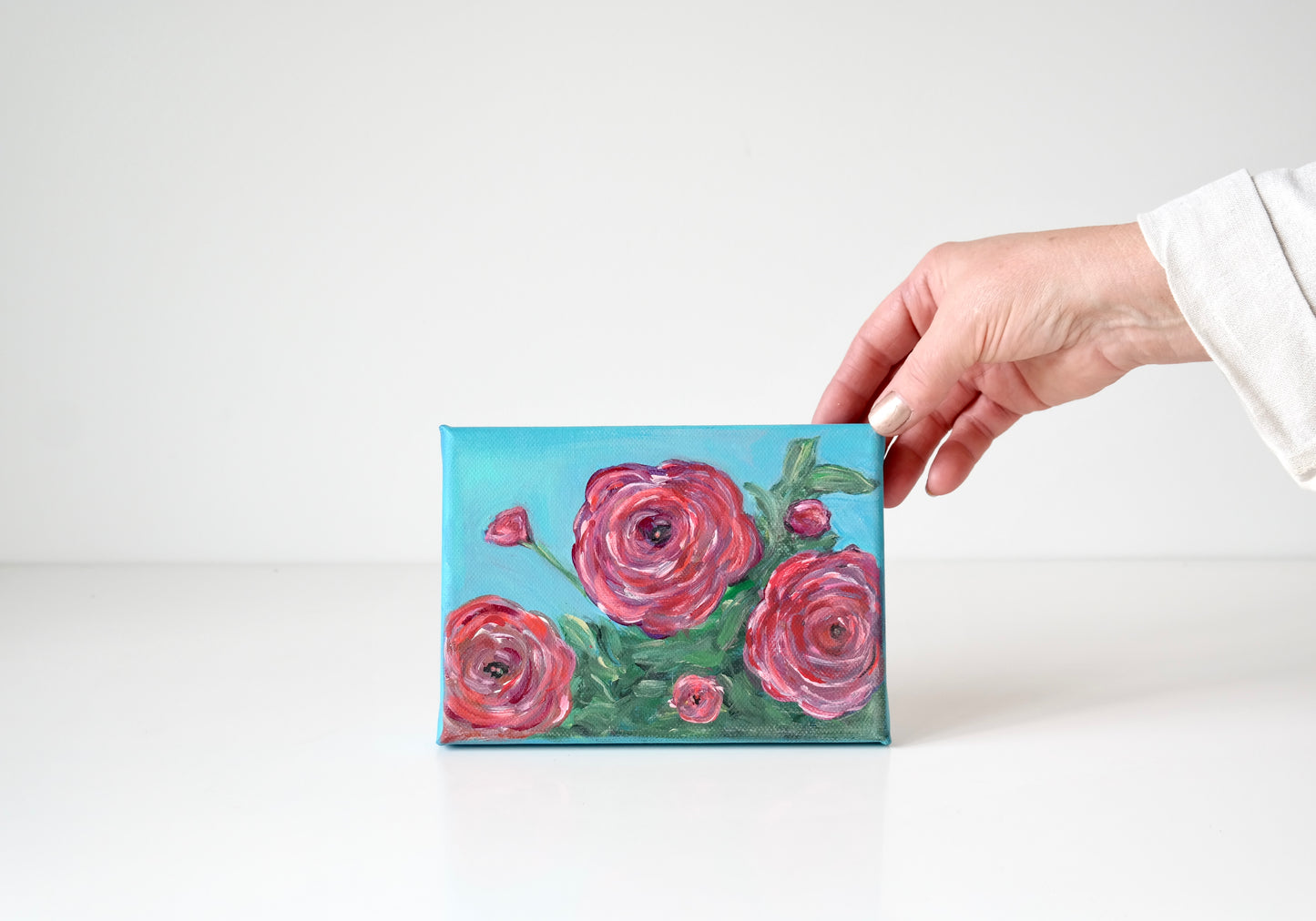 Original Mini Painting – Wild Roses
