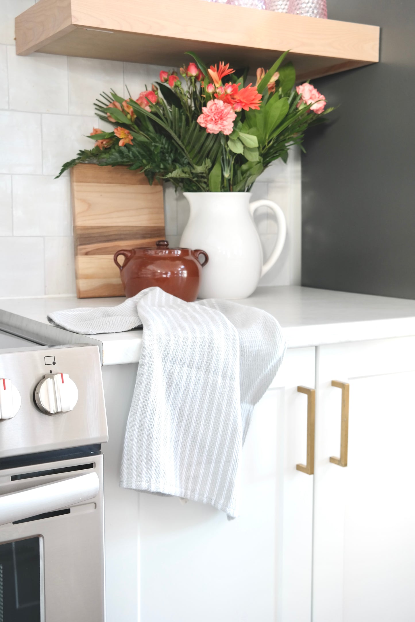 Atelier Collection No. 3 — Light Grey Striped Tea Towel