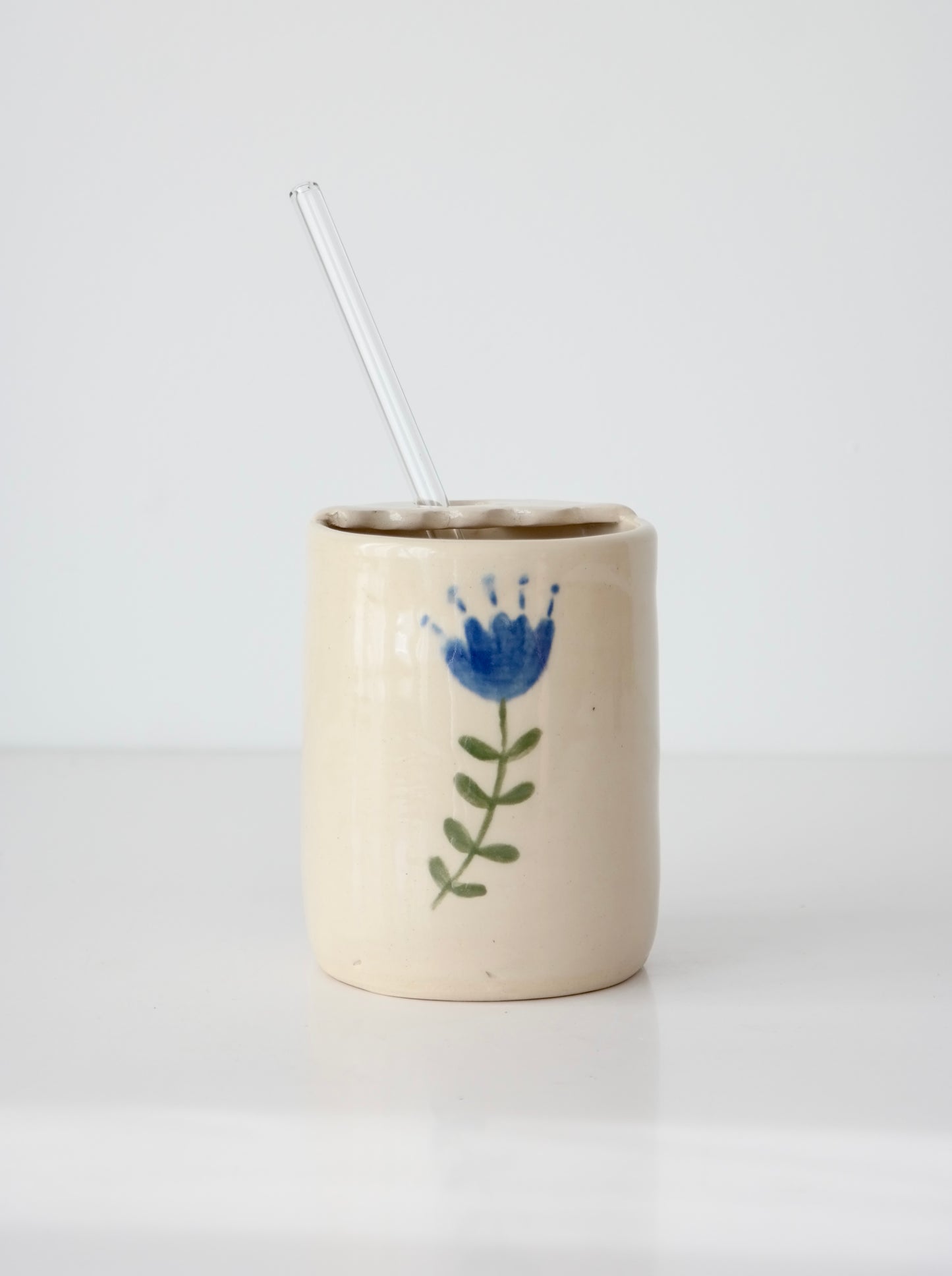 Bluebird Tumbler with Glass Straw