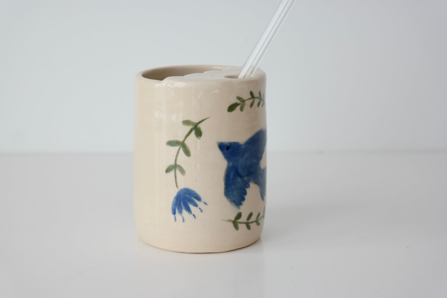 Bluebird Tumbler with Glass Straw