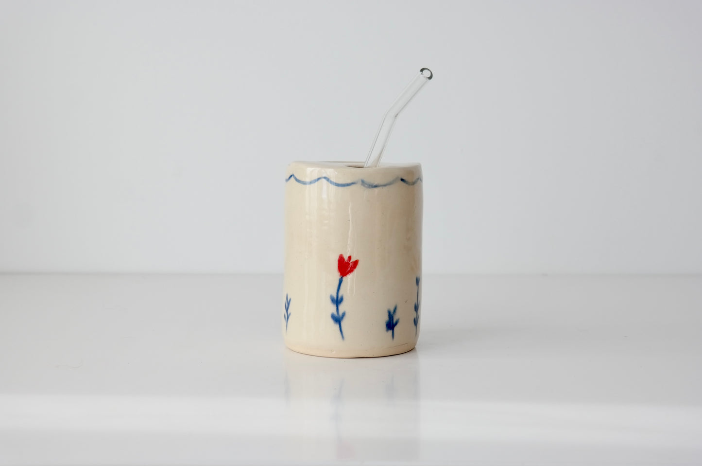 Tulip Tumbler with Glass Straw
