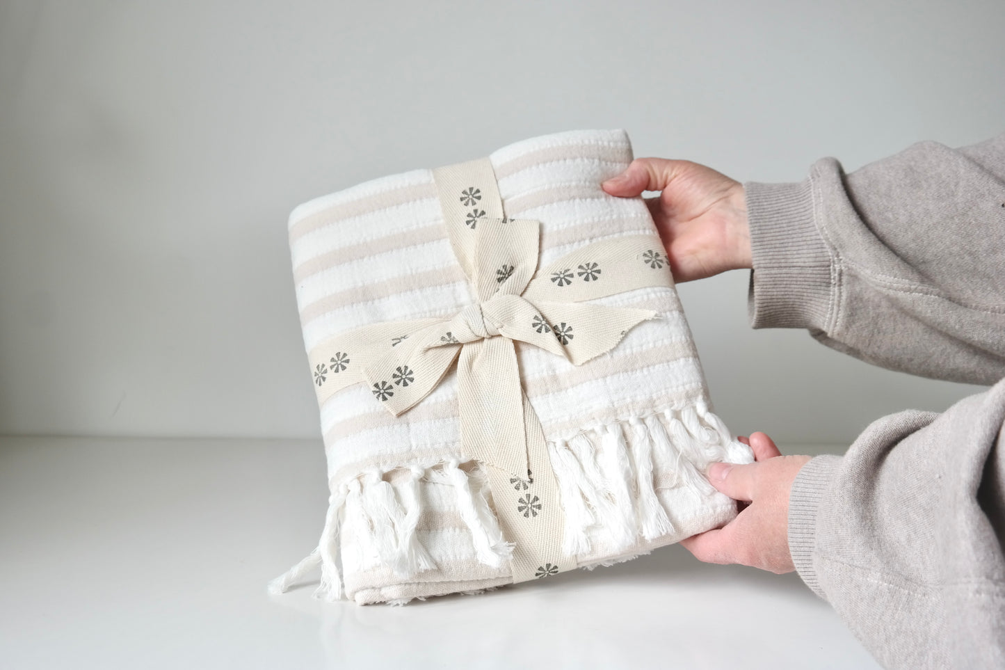 Striped Cotton Throw Blanket