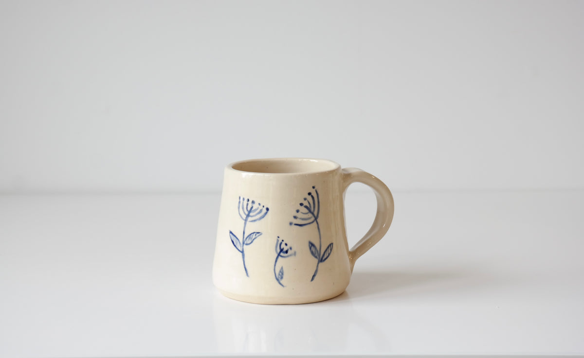 Hand-Painted Blue Wildflower Mug